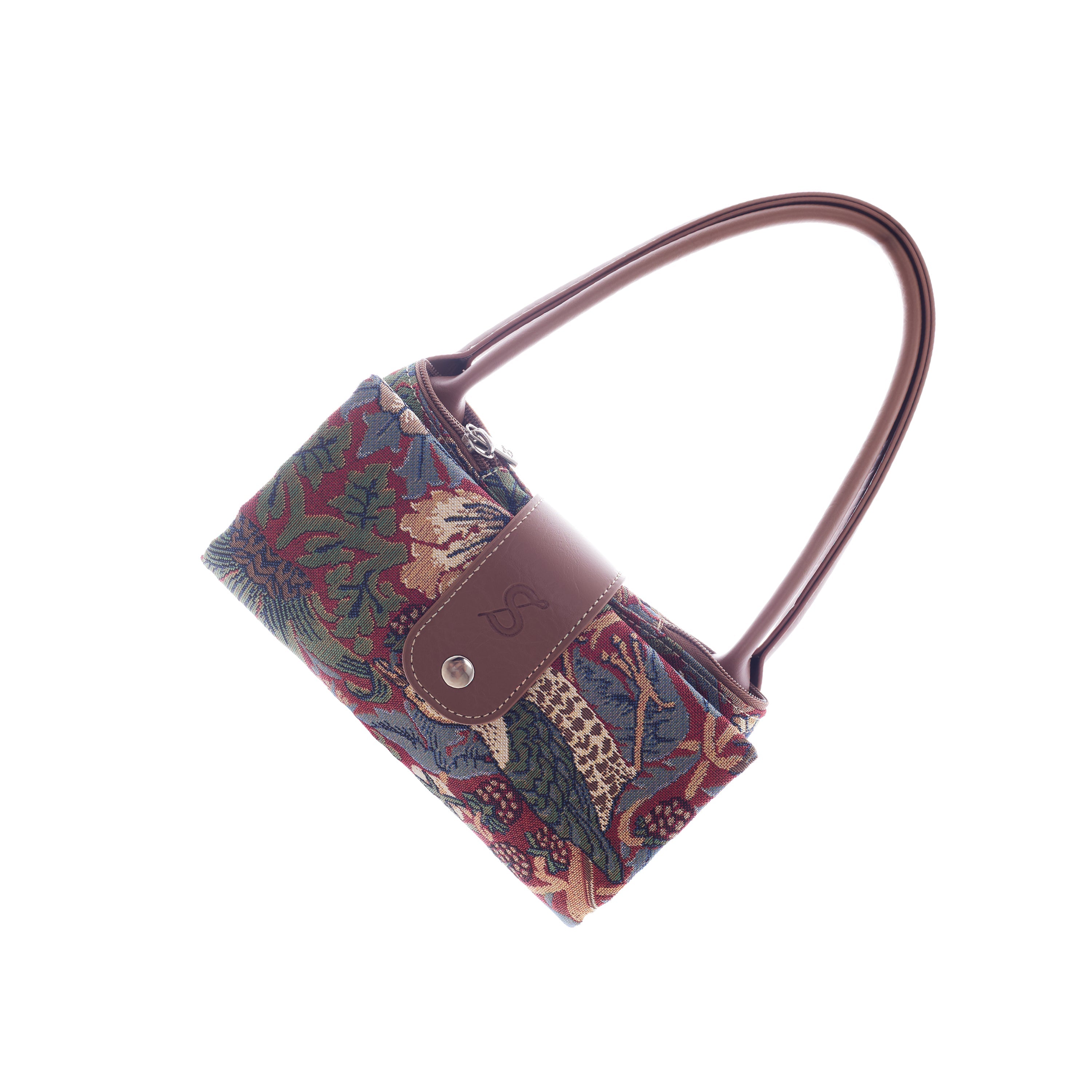 William Morris Strawberry Thief Red - Folding Bag