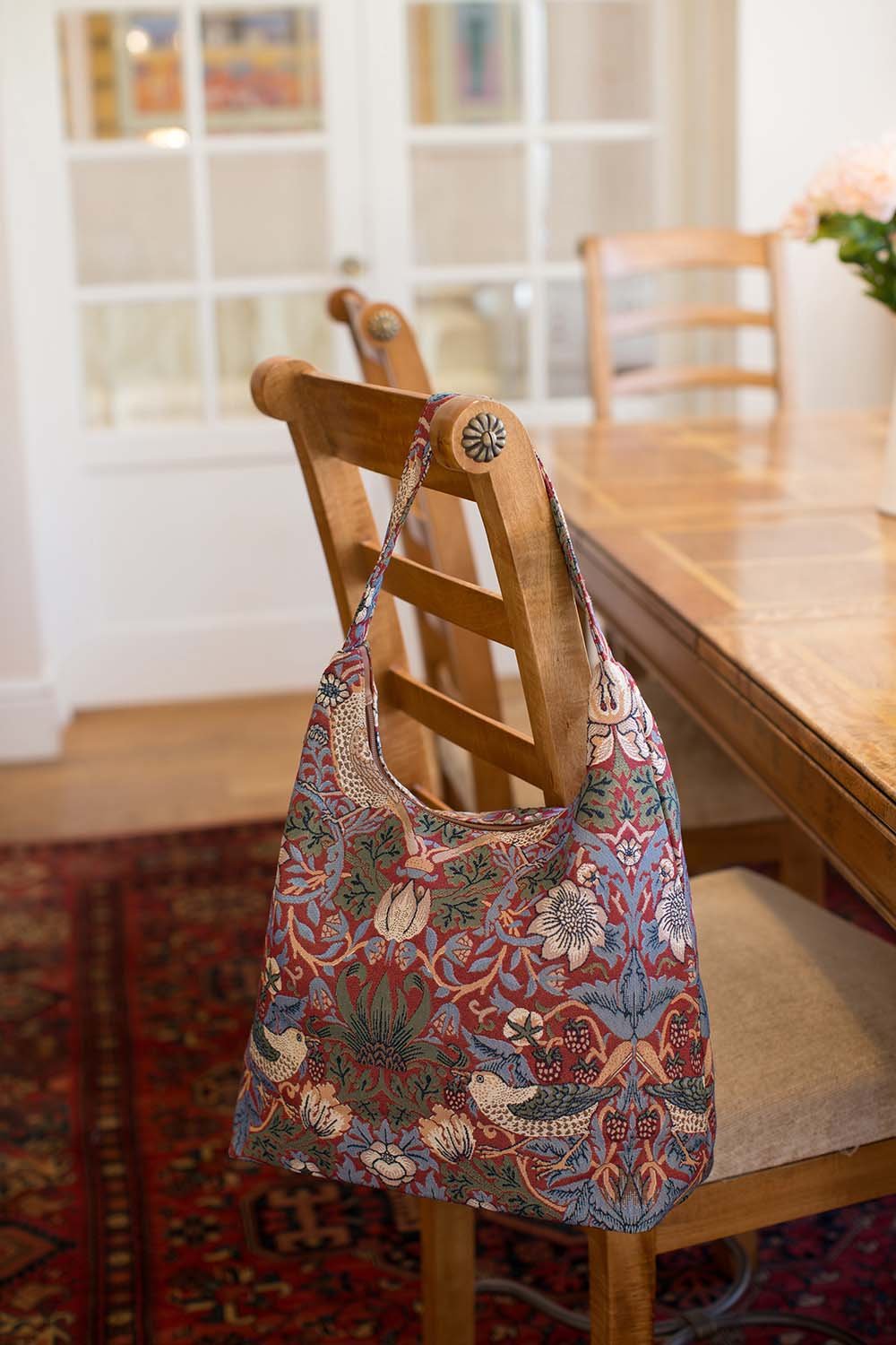 William Morris Strawberry Thief Red - Hobo Bag