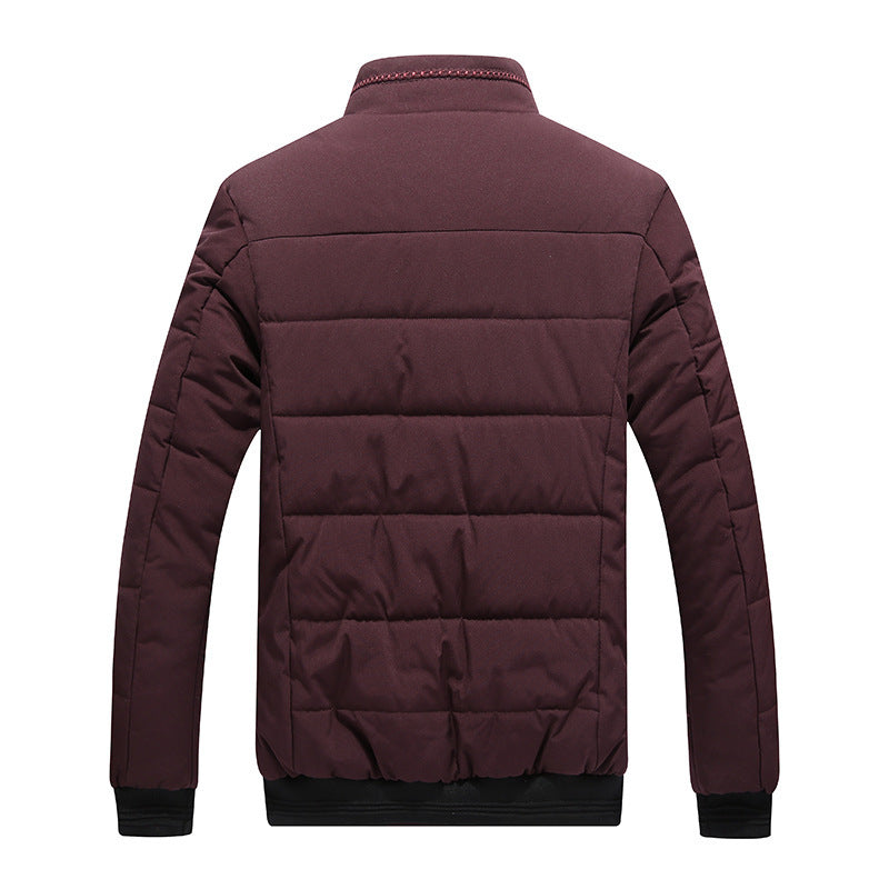 “Men’s Korean-Style Winter Jacket – Fleece-Lined Cotton-Padded Coat”