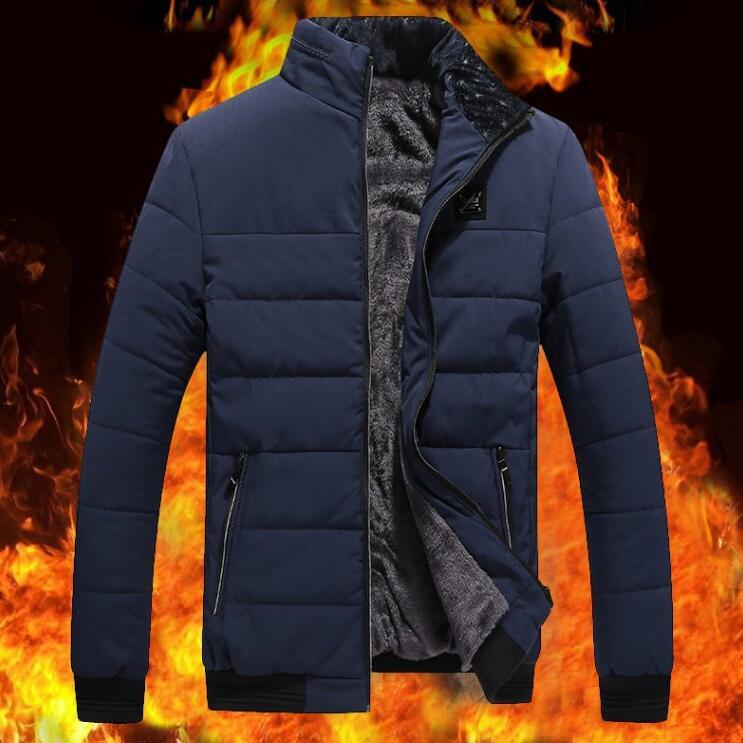 “Men’s Korean-Style Winter Jacket – Fleece-Lined Cotton-Padded Coat”