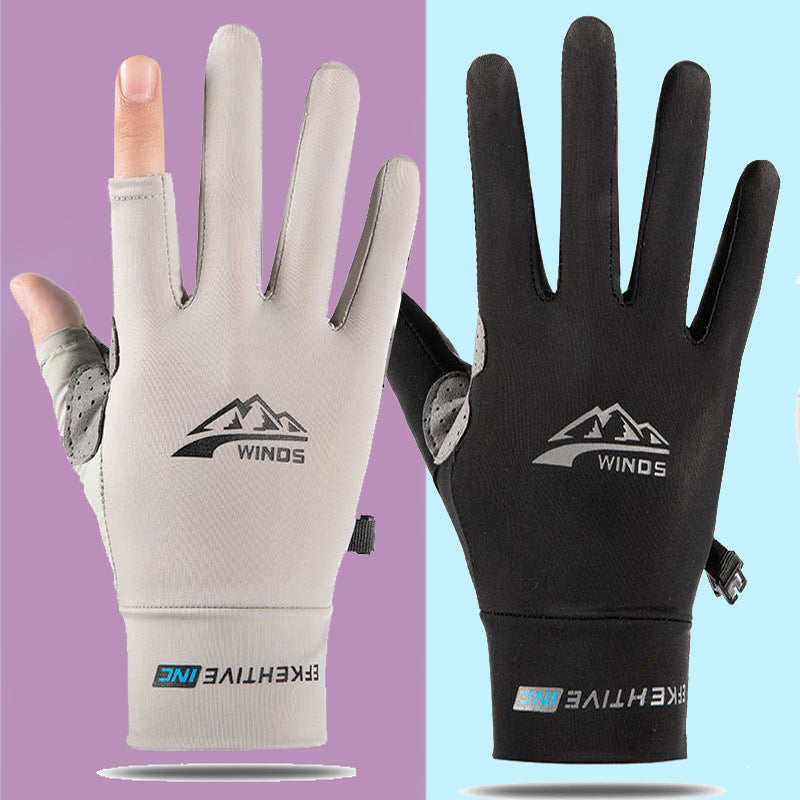Summer Cycling & Fishing Gloves – Breathable Ice Silk Half-Finger Sport Gloves