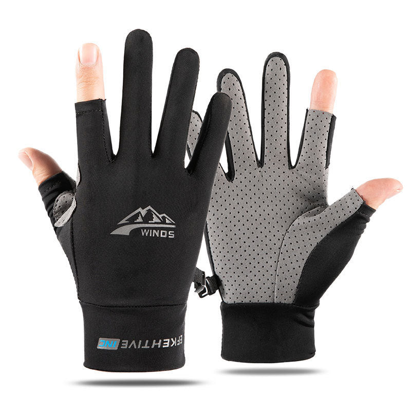 Summer Cycling & Fishing Gloves – Breathable Ice Silk Half-Finger Sport Gloves