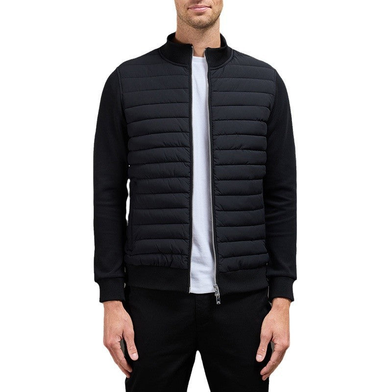 Winter Stand Collar Coat for Men – Lightweight Knitted Fashion Jacket