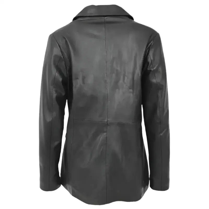 Women's Black Leather Blazer