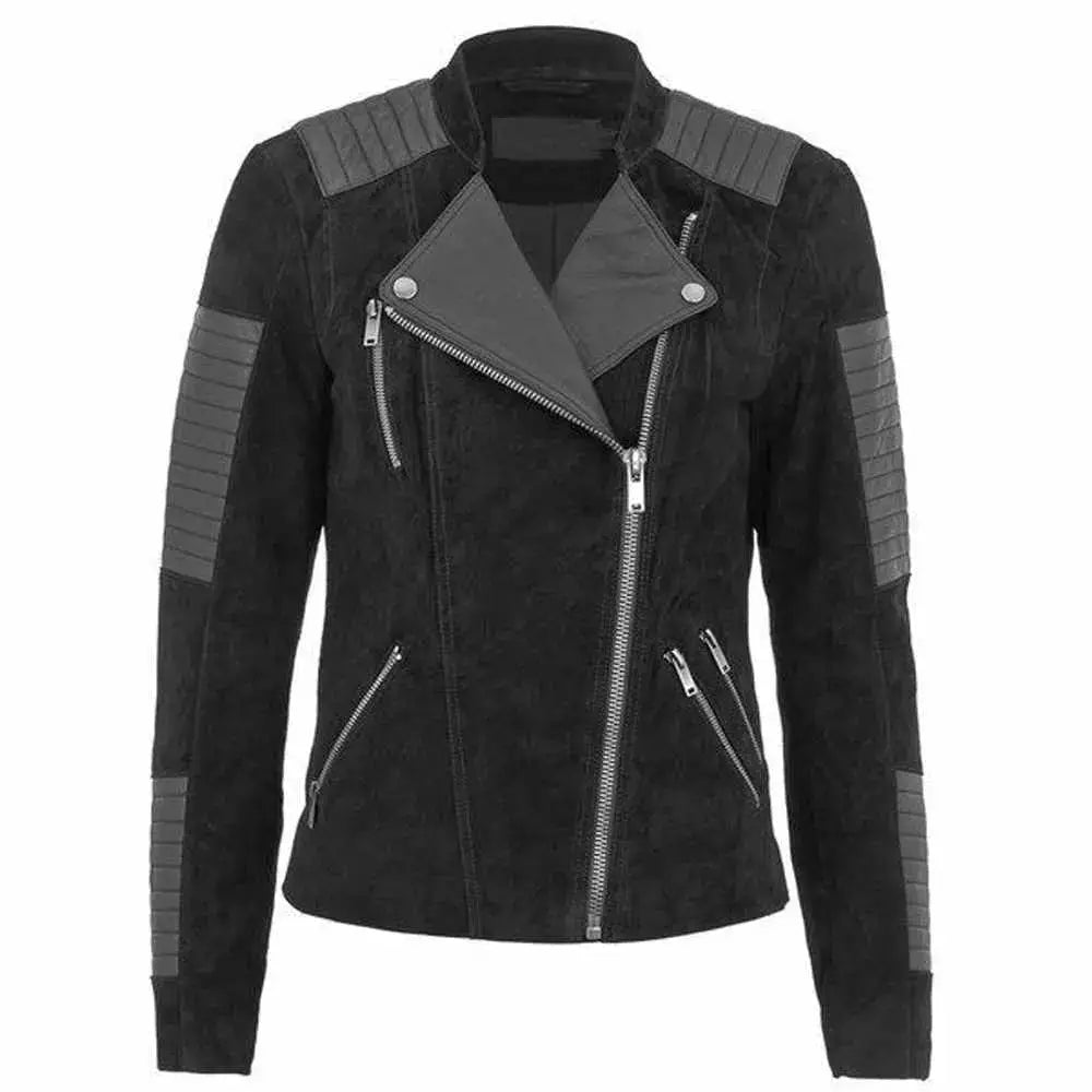 Women’s Nubuck Leather Motorcycle Jacket